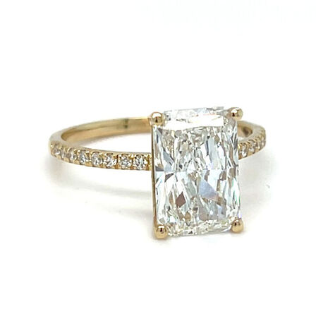 3,25 ct. radiant brillant slebet diamantring (Lab. fremstillet)*. IGI