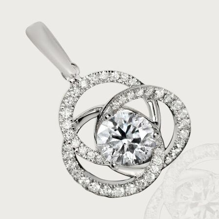 1.27 ct. brillant vedhæng af 18 kt. hvidguld, GCI.