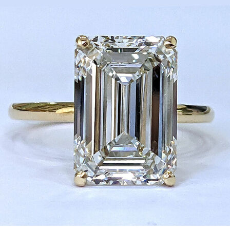 Stor 5,10 ct Diamant og 18 kt. hvidguldring (Lab fremstillet*) IGI.