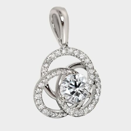 1.27 ct. brillant vedhæng af 18 kt. hvidguld, GCI.