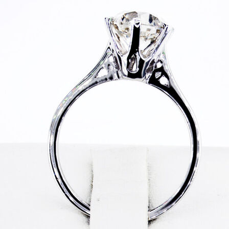 2.16 ct. Naturlig brillant solitairering af 14 kt. hvidguld, GCI.