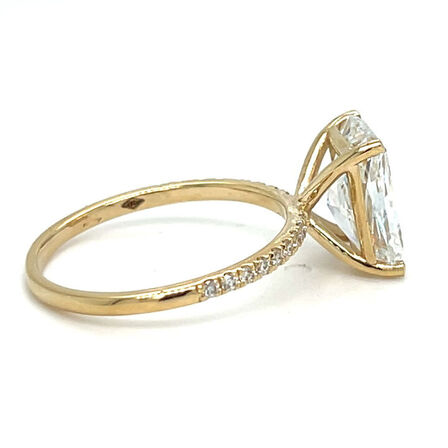 3,25 ct. radiant brillant slebet diamantring (Lab. fremstillet)*. IGI