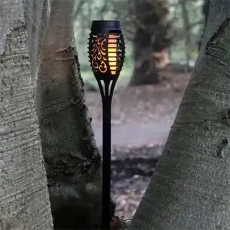 Solcellehavefakler med flammeeffekt sort 48 cm Del 1
