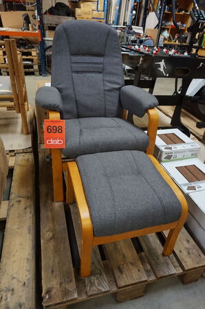 Otium lænestol inkl. fodskammel - grå 