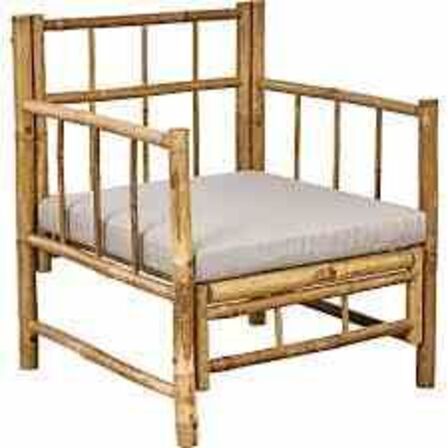 Lima loungestol med grå hynde - bambus 