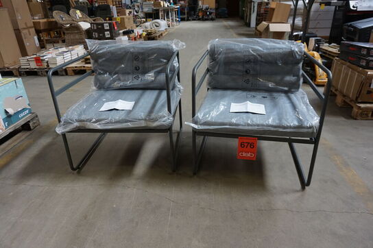 2 stk Silkeborg loungestole Antracit/grå 