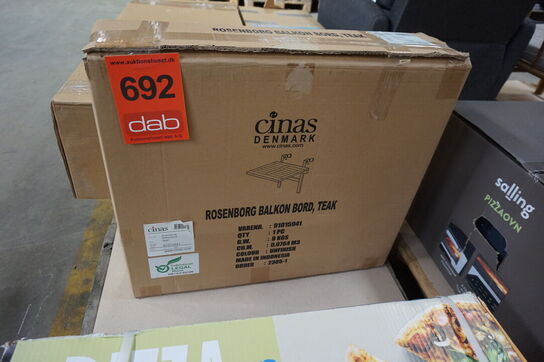 Cinas altanbord, teak, 65 x 51 cm 