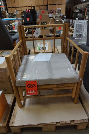 Lima loungestol med grå hynde - bambus 