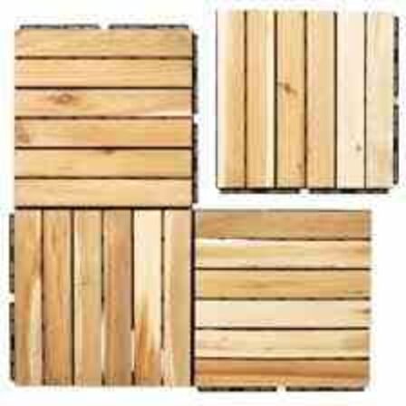 7 pk Terrassefliser, Komposit à 4 stk 30x30 cm Teak/grå 