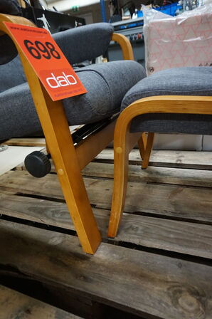 Otium lænestol inkl. fodskammel - grå 