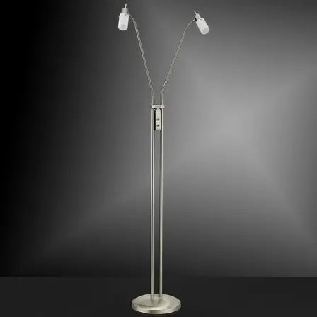 2 stk. leuchtendirekt Gulvlampe max 2 led læselampe stålglas(ubrugt)