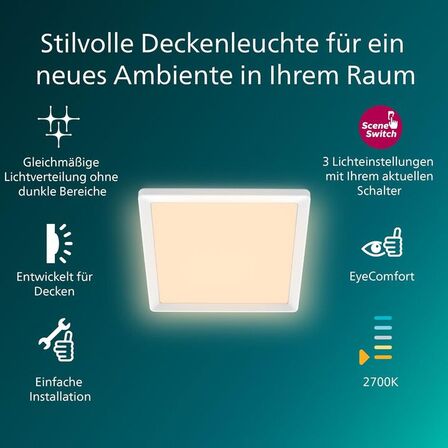 5 stk. philips led sceneswitch loftlampe Slim 40x40 cm dæmpbar(ubrugt)