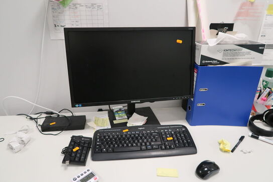 Dockingstation DELL, tastatur, mus, computerskærm SAMSUNG S24E450