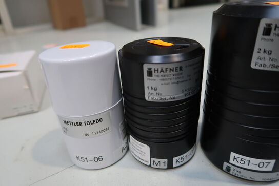 3 stk. præcisionsvægte til kalibrering HÄFNER The Perfect Weight 1 Kg, 2 Kg