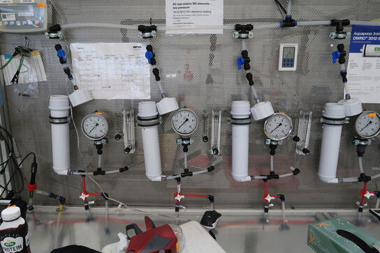 Teststation med div. Filtre, trykmålere