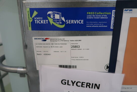 Spildekar med palletank med glycerin