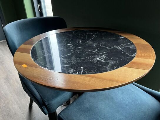 Rundt Cafe bord m. 2. Stk. Stole i stof