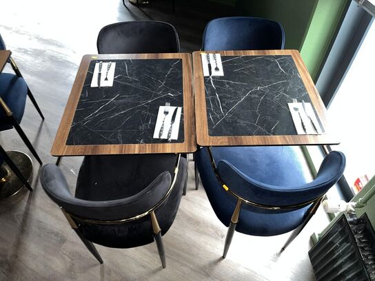 2. Stk. Cafe borde, 4. Stk. Stole i Stof
