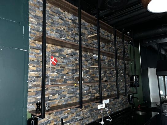 3. Stk Træ hylder med metal ophæng