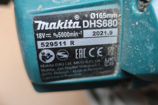 Rundsav, Støvsuger mv.  MAKITA  Model: DCG 180, DML 811, DHS 680, DJR 181