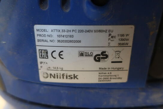 Industristøvsuger NILFISK Model: ATTIX 33-2H PC
