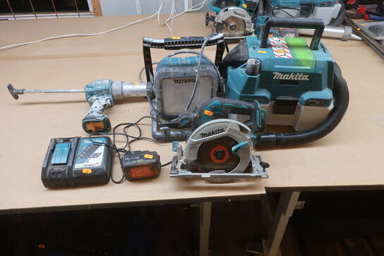 Rundsav, Støvsuger mv.  MAKITA  Model: DVC 750 L, DML 805, DHS 660, DML 811