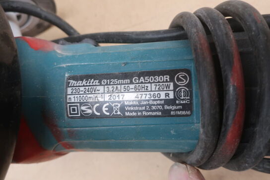 Vinkelsliber, bajonetsav mv.  MAKITA  Model: A9020R, JR3050T, GA5030R 