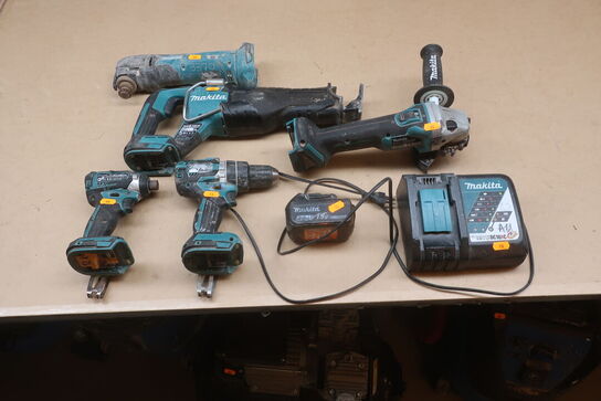 Boremaskine, sliber mv.  MAKITA  Model: DGA 506, DTD154, DJR 187, DTM 51, DC18RC