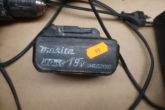 Boremaskine, sliber mv.  MAKITA  Model: DGA 506, DTD154, DJR 187, DTM 51, DC18RC