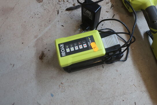 Boremaskine, vinkelsliber mv.  RYOBI Model: 5NR19/66-2, RAG18125, RID18X,  Easy Egde, Hegde Sweep, 