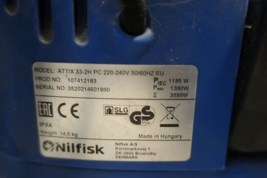 Industristøvsuger NILFISK Model: ATTIX 33-2H PC