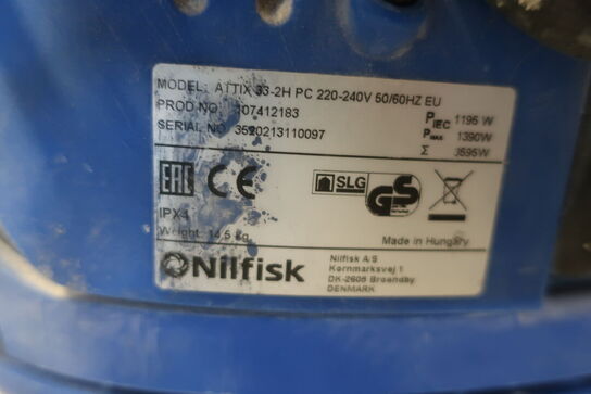 Industristøvsuger NILFISK Model: ATTIX 33-2H PC