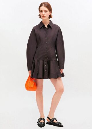 Stretch Cotton Buttoned Mini Dress GANNI Str.: 40