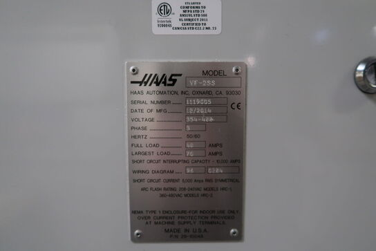 CNC bearbejdningscenter/fræser HAAS VF-2SS