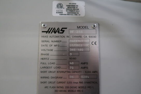 CNC bearbejdningscenter/fræser HAAS VF-2SS