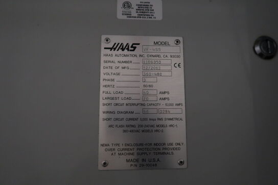 CNC bearbejdningscenter/fræser HAAS VF-4SS