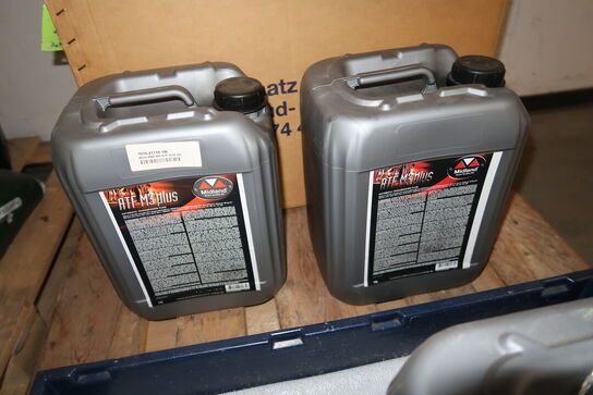 3 stk. paller med 3 dunke olie ATF M3 Plus m.m.