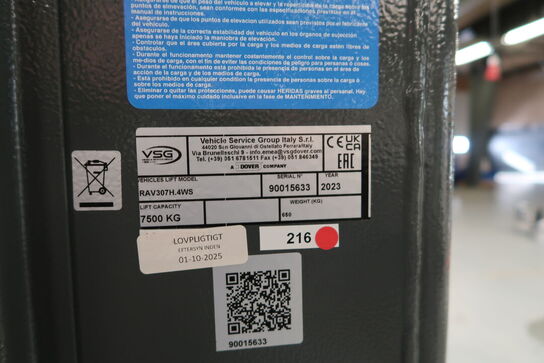 4 søjlet mobillift RAVAGLIOLI RAW307H 4WS