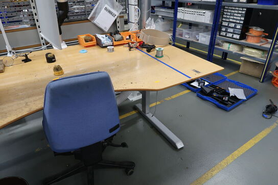 El. hæve/sænke skrivebord, kontorstol, udsugningsarm m.m.