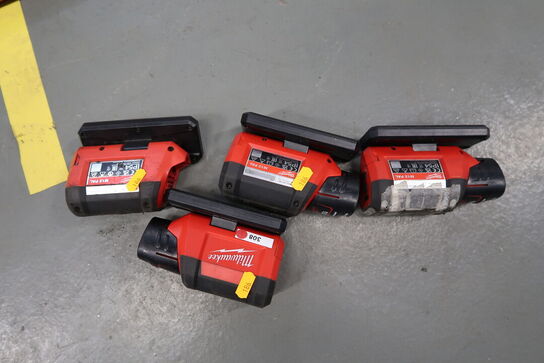 3 stk. akku arbejdslamper MILWAUKEE M12 PAL