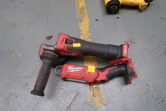 2 stk. akku håndværktøj MILWAUKEE M18 FSAG125X m.fl.