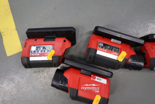 3 stk. akku arbejdslamper MILWAUKEE M12 PAL