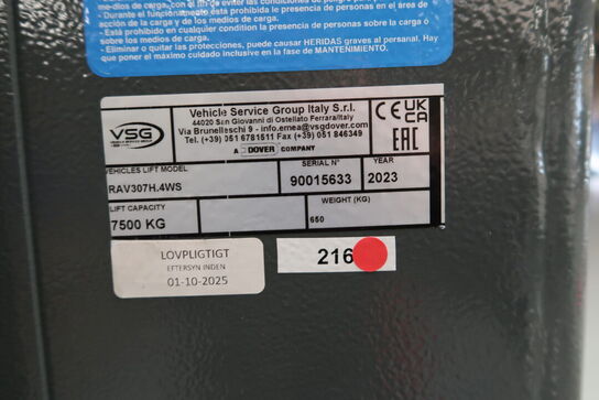 4 søjlet mobillift RAVAGLIOLI RAW307H 4WS