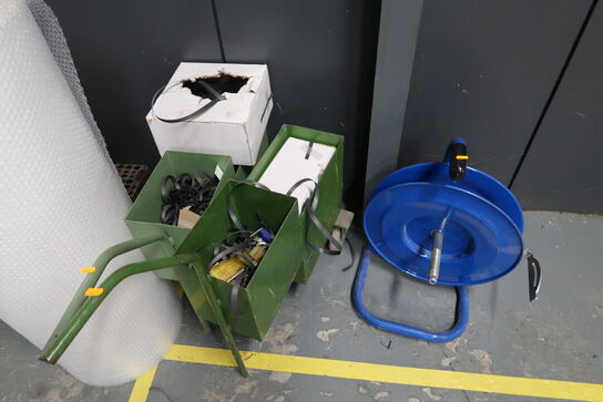 Bobleplast, opbevaringsvogn, 3 stk. båndvogne m.m.