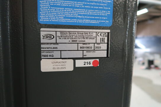 4 søjlet mobillift RAVAGLIOLI RAW307H 4WS