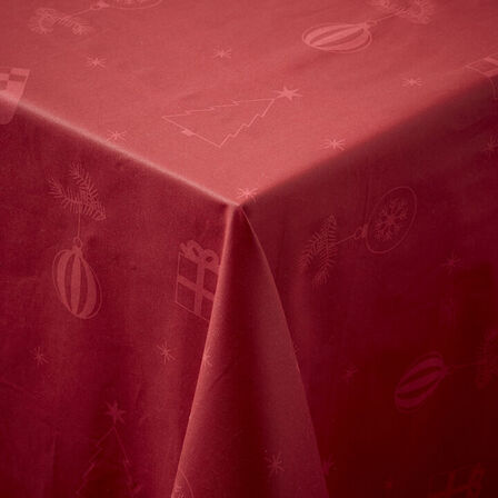 Nordisk Tekstil Juletid damask rød 140x270 cm