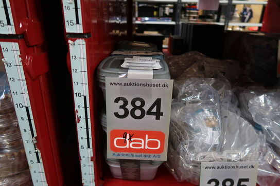 9 pk. Opbevaringssæt sort/blå 0,5 liter