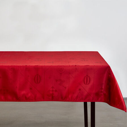 Nordisk Tekstil Juletid damask dug rød 140x320 cm