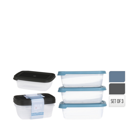 8 pk. Opbevaringssæt blå 3 stk. 0,6 liter