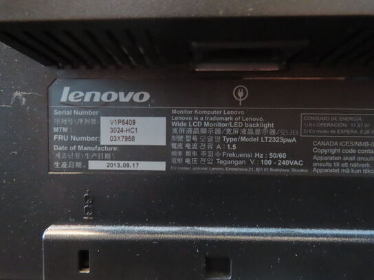 2 stk. computerskærme LENOVO LT2323pwA